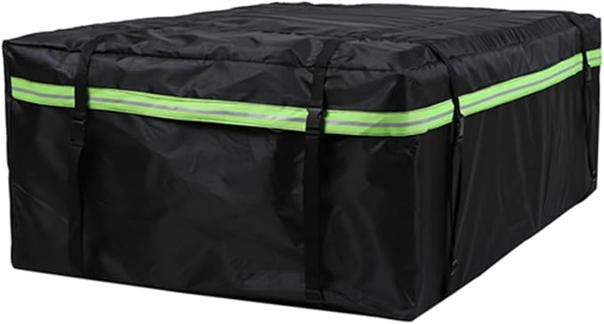 Car Roof Bag 425L/486L, Rooftop top Cargo Carrier Bag with Night Reflective Strip Universal Luggage Bag Storage Cube Bag for Travel Camping (L) (M)