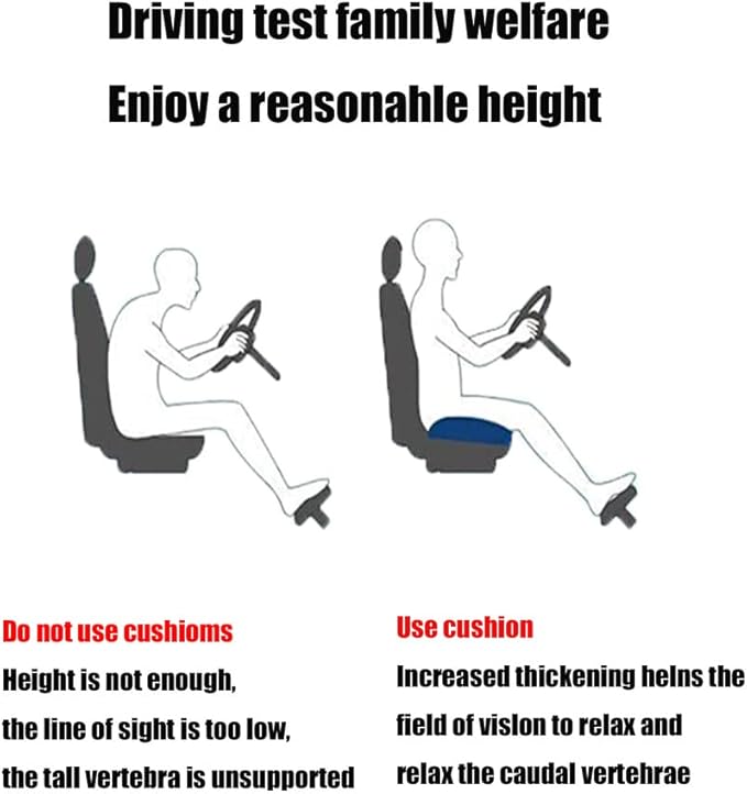 seat Cushions for Office Chairs/with Carry Handle Adult Booster Seat Cushion Imitation PU Breathable Fabric Effectively Increase The Field of View by 12cm/4.7in/Extra Thick Large Seat Cushion/Brown