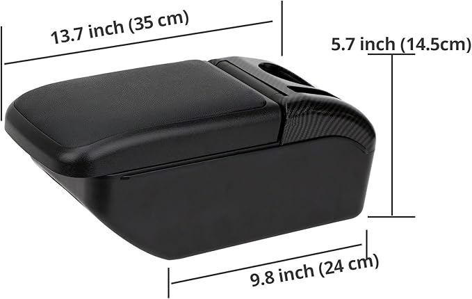 AULPHIKE Compatible with Nissan NV200 Armrest Car Center Console Organizer Armrests Double Layer Storage with USB Ports(Black Style)