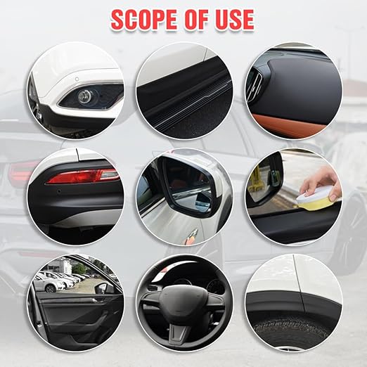 Plastics Parts Crystal Coating, 2025 New Car Crystal Coating for Car Plastic Parts, Coating Agent for Automotive Plastics, Crystals Coating Plastic Restorer, Cars Trim Restorer with Sponge (3)