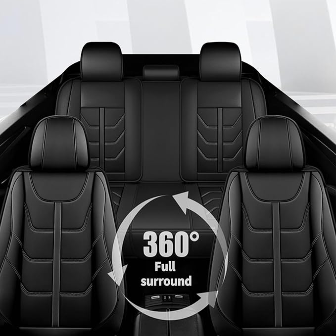 TTX LIGHTING Car Seat Covers fit for Honda HR-V 2016-2026 Full Set: Premium Leather Automotive Seat Cover with Airbag Compatible Waterproof (5 Seats, Black)