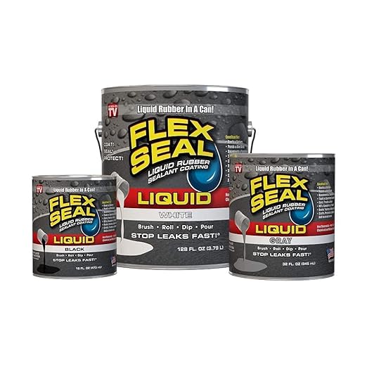 Flex Seal Liquid, Rubber Coating Sealant, Waterproof, Flexible, Breathable, and UV Resistant, Roof Repair, Basements, RV, Campers, Trailers, Marine, EPDM, Masonry, Clear, 1 Gallon