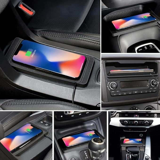 Wireless Charging Pad for Car for Maxure Outdoor Auto abdeckplane, 15W Fast Wireless Charger Mat Non-Slip Silicone Car Center Console Phone Charging Pad,B/15W-USB