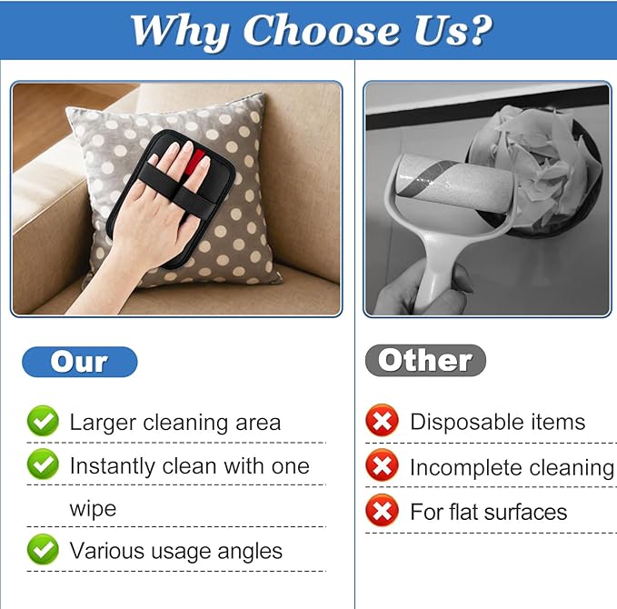 2 Pcs Newly Upgraded Electrostatic Pet Hair Removal Glove,Magic Brush Pet Hair Remover for Cats & Dogs,Reusable Pet Hair Remover Gloves for Couch Carpet Car Seat Laundry