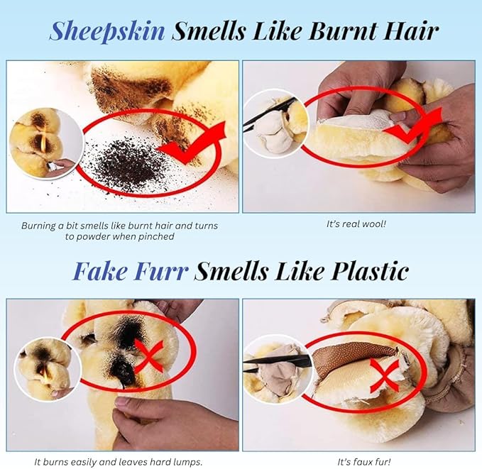 Andalus Brands Pure Australian Sheepskin Fluffy Car Center Console Cover, Luxurious Non-Shedding Furry Arm Rest Cover for Car, Versatile for All Seasons, Dark Red - (11.47" X 6.3")