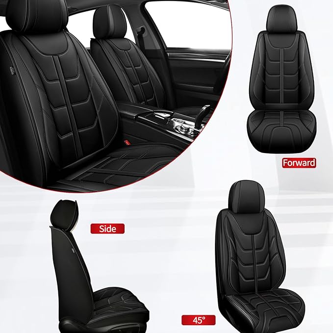 TTX LIGHTING Car Seat Covers fit for Chevrolet Blazer 2019-2026 Front Seat: Premium Leather Automotive Seat Cover with Airbag Compatible Waterproof (2 Seats, Black)