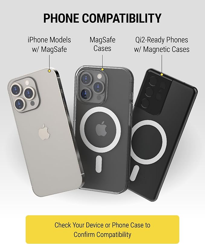 Scosche MagicMount Charge Pro Qi2 Home/Office MagSafe Suction Mount, 15W Fast Wireless Charger Magnetic Cell Phone Holder Compatible with iPhone 16/15/14/13/12 Pro Max Plus and Samsung Galaxy S25