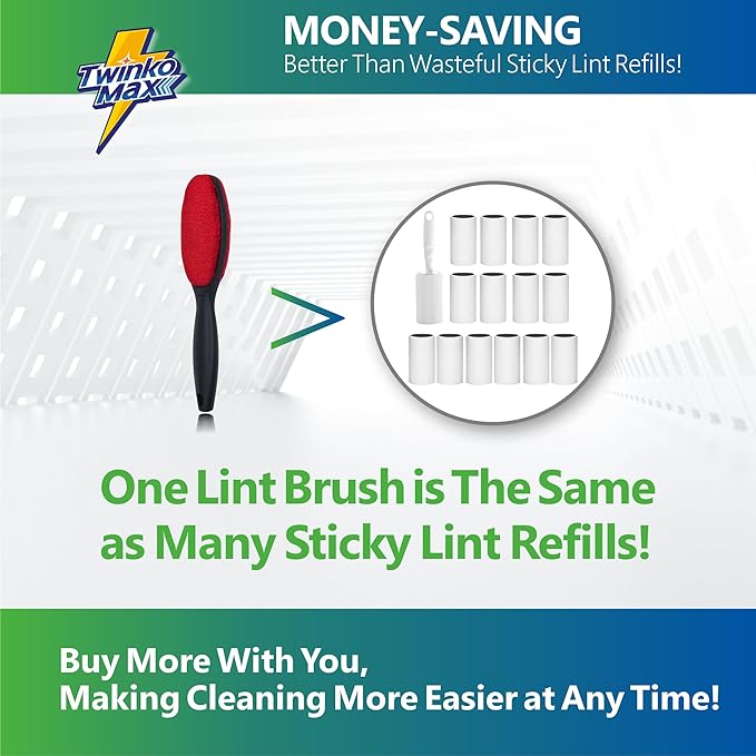 Lint Brush, Lint Remover, Pet Hair Remover, Clothes Brush, Magic Lint Remover Brush, Sheet and Carpet Cleaning Brush, 2-Sided and Reusable, No Need Lint Roller Refill.