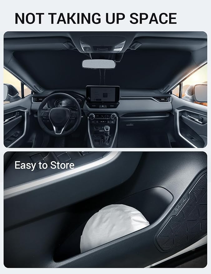 Proadsy 2026 Upgrade Windshield Sun Shade Custom Fit Honda HRV 2023-2026 Foldable Front Sunshade Protector Sun Visor Blocks UV Rays Keep Car Cooler Accessories