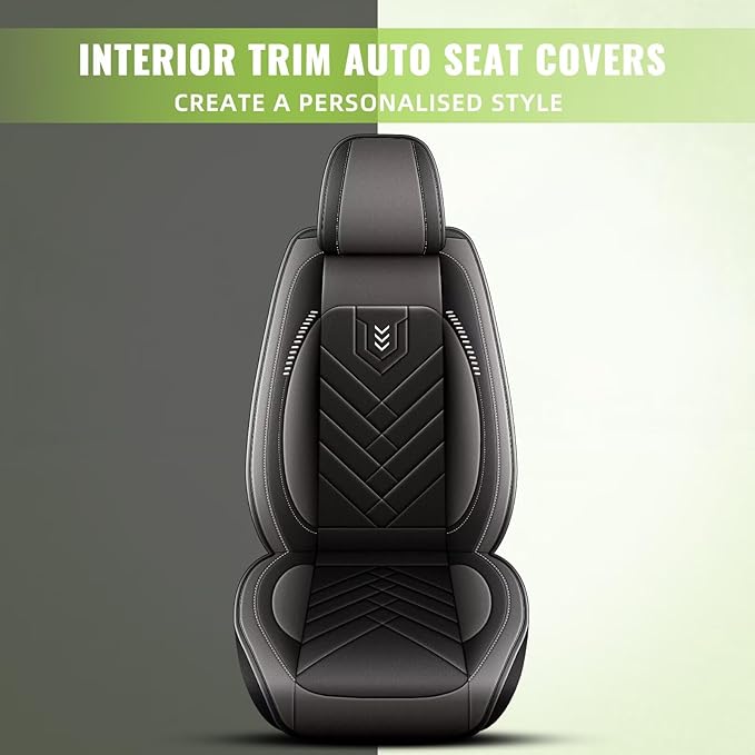 AOMSAZTO Car Seat Covers Fit for Kia Seltos 2021-2025 2026 Full Set Premium Seat Covers Waterproof Leather Automotive Seat Cushion Protector Compatible with Airbag(5 Seats,Grey)