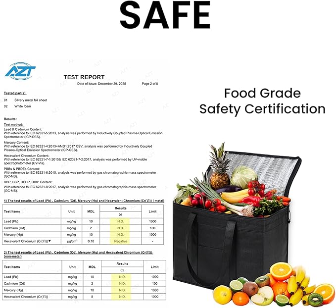 NZ home Insulated Bags for Food Delivery (3XL PRO) Grocery Shopping Cooler Bag, Pizza Delivery, Hot & Cold Catering Tote, Reusable, Foldable & Heavy Duty (Orange)