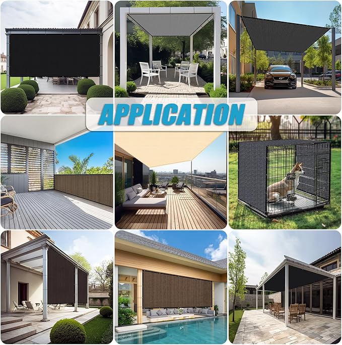 Amagenix 90% Shade Fabric 4'X 6' Mocha Sun Shade Cloth with Grommets for Pergola Replacement Shade Cover Canopy, Heavy Duty, Cable Zip Ties Included (We Customized)