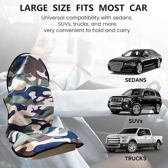 Car Seat Covers 1 Pack Waterproof Towel Car Seat Cover Universal Fit for Most Trucks SUV Fitness Athletes Pets Gym and Water Sport,Camouflage
