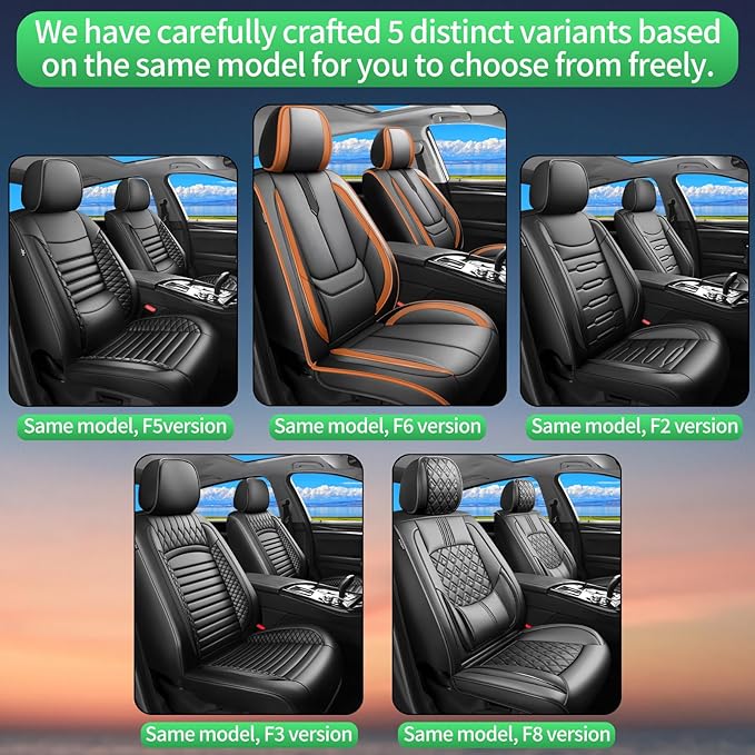 Fit Crosstrek Car Seat Covers for Subaru Crosstrek 2016-2025 2026 -Upgraded Premium Waterproof & Breathable Leather,Airbag Compatible,All-Weather Seat Cushion Protector,2 Front/Black-Brown