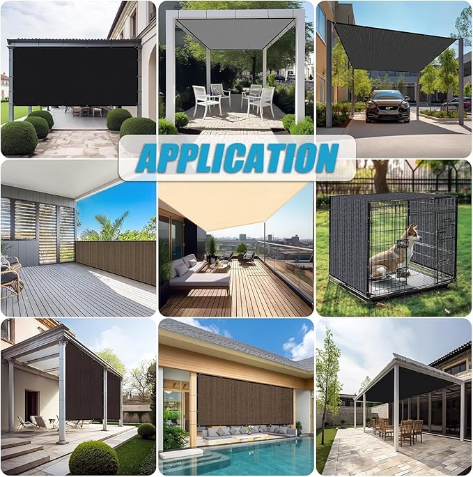 Amagenix 90% Pergola Shade Cover 8' X 18' Sun Shade Cloth with Grommets for Outdoor Garden Patio Porch, Commercial Grade 200 GSM - Cable Zip Ties Included (We Customized) GN108, Rust Red