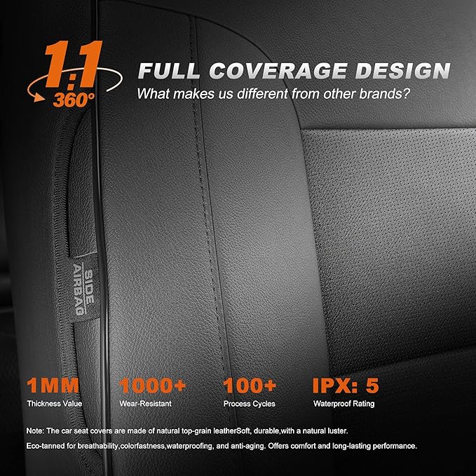 AOMSAZTO Custom Fit Seat Covers for Honda CRV 2017 2018 2019 2020 2021 2022 CR-V Faux Leather Full Set Seat Covers Front & Rear Car Seat Protector(Grey,5 Seats)