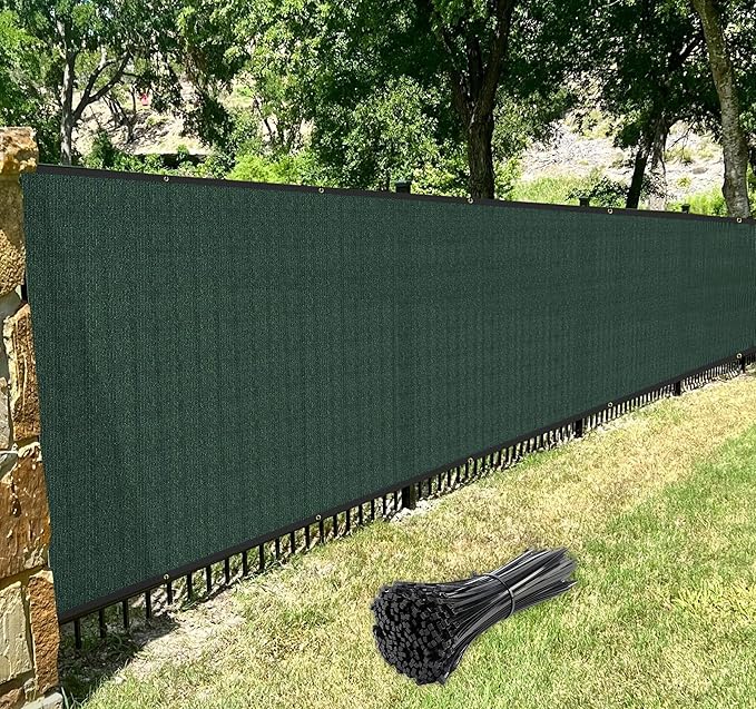 Windscreen4less Privacy Fence Screen Heavy Duty Windscreen Fencing Mesh Fabric Shade Net Cover for Outdoor Wall Garden Yard Pool Deck, 8'x255' Green