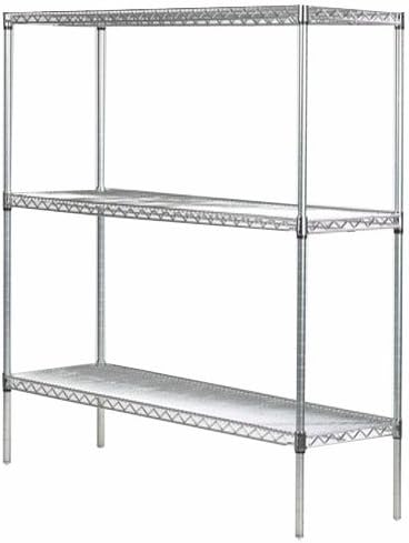 Omega 18" Deep x 42" Wide x 54" High 3 Tier Chrome Starter Shelving Unit