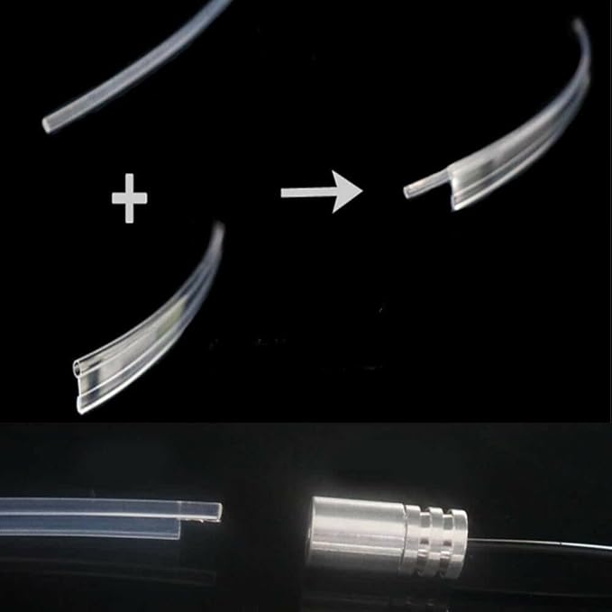 3m/9.8ft 5m/16ft Car Home LED Strip Ambient Light 2mm Plastic Optic Fiber Cable Skirt Tube Kit with 12V LED Light Source Illuminator (White,5m/16ft)