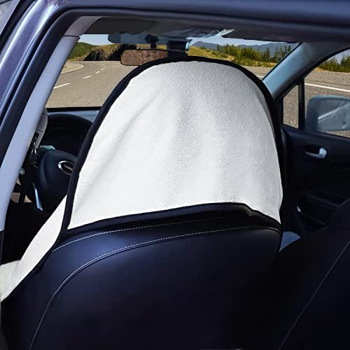 Car Seat Covers 2pcs White Waterproof Towel Car Seat Cover Universal Fit for Most Trucks SUV Fitness Athletes Pets Gym and Water Sport