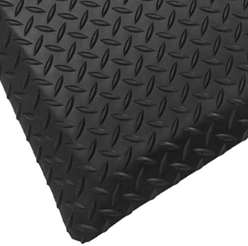 Rhino Mats, American Classic Diamond Anti-Fatigue Mats, Industrial Ergonomic Comfort Standing Mat for Work, Home, Garage, Office, Kitchen or Anywhere (Black 1" Thick, 2 FT. x 15 FT.)