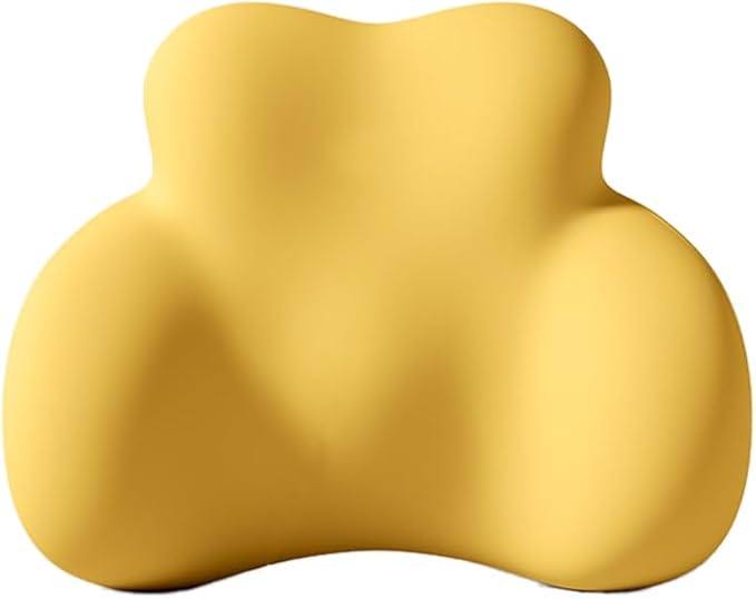 Car Lumbar Support Pillow for Audi Q5 Sportback 2021 2022 2023 Memory Foam Back Support Cushion Breathable Car Seat Lumbar Pad Accessories,Yellow
