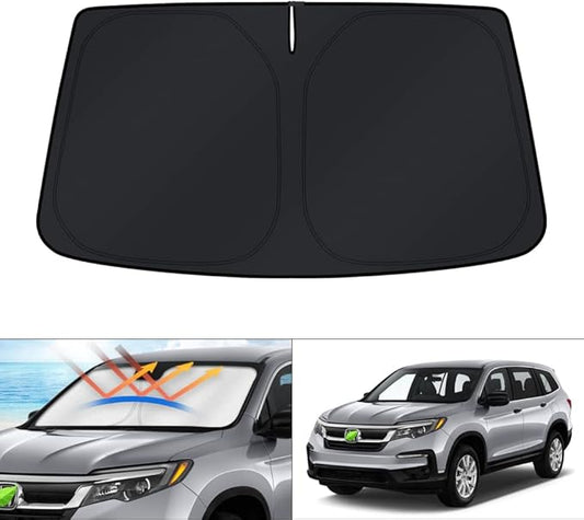 KUST Windshield Sun Shade for 2016-2025 2026 Honda Pilot SUV Accessories Window Sunshade Sun Visor Protector Foldable Blocks UV Rays Keep Your Car Cooler