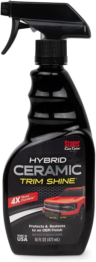 Stoner Car Care 92333 Hybrid Ceramic Trim Shine – Restores Faded Plastic and Vinyl to OEM Finish, Long Lasting Water-Based UV Protection for Interior & Exterior Trim – 16 fl oz