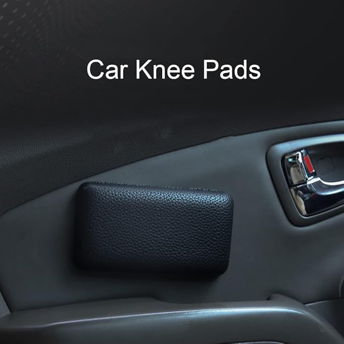 2pcs Car Arm Rest Elbow Pads, Auto Center Console Knee Cushion Adjustable Height Soft Leather Pad Knee Support Pad with Memory Foam for Universal Car Interior Accessories(BlackCloth)
