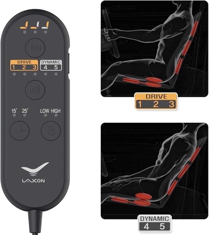 Laxon Air Bag Shiatsu Back Massager for Long time seatting with Long Distance Driving. Vehicle Seat Cushion for Stress Relief, Waist Hip Massager.