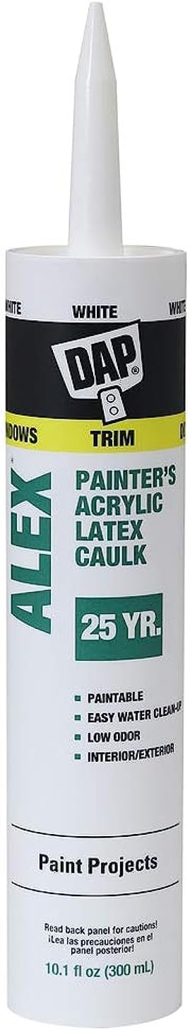 DAP Alex Painter's Acrylic Latex Caulk, White, 10.1 Oz (7079818670)