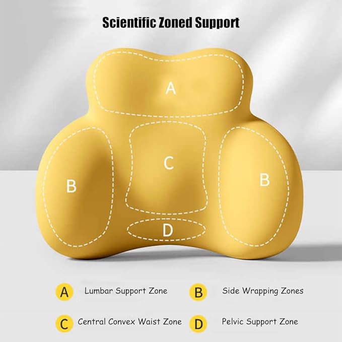 Car Lumbar Support Pillow for Tesla Cybertruck 2025 Memory Foam Back Support Cushion Breathable Car Seat Lumbar Pad Accessories,Dark Gray