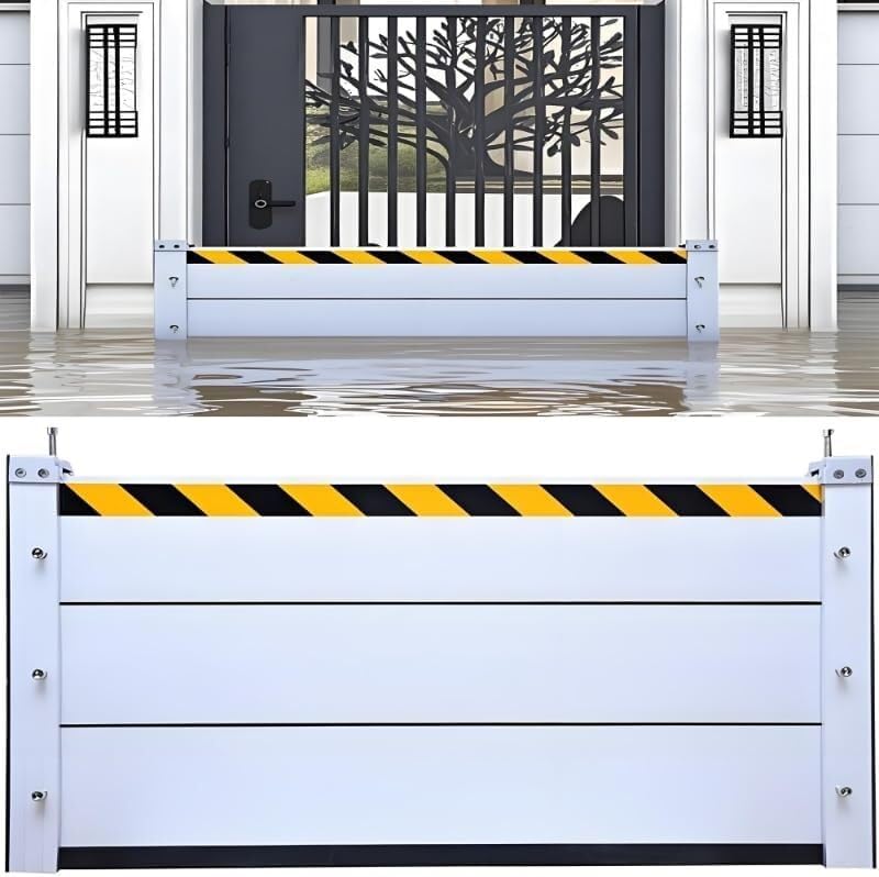 Flood Barriers for Home Exterior,Aluminum Alloy Outdoor Garage Doors Water Barriers for Flooding(H23.6Inch,L16.5FT)