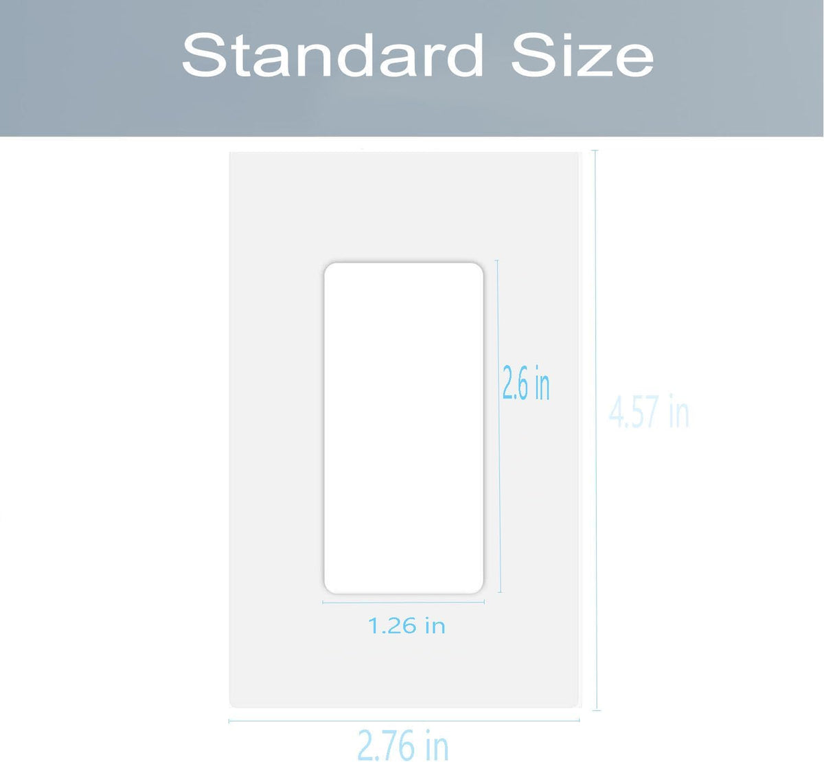 1-Gang Screwless Decora Wall Plate Cover Single Switch Outlet Electrical Faceplate for Light Switch, Smart Switch, Receptacle, Dimmers, USB Outlet, GFCI, Child Safe Cover Plate, White (10-Pack)