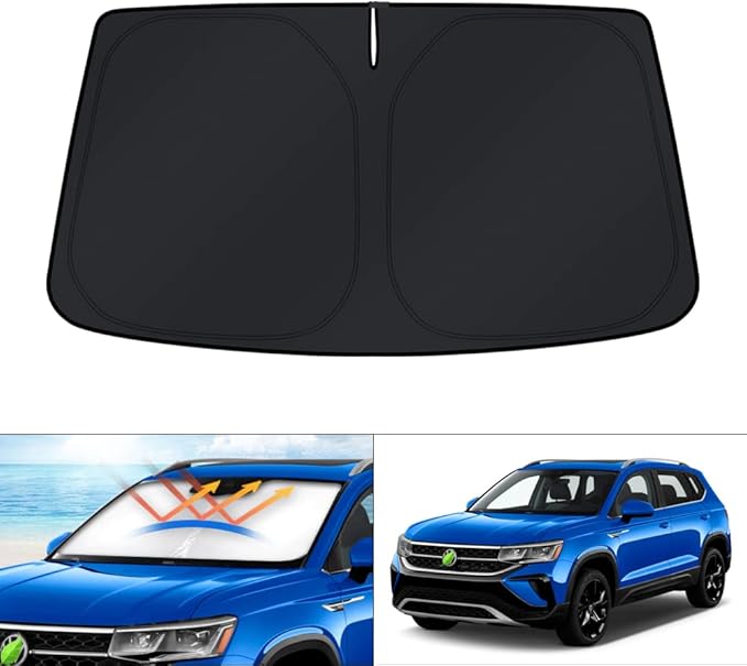 KUST Windshield Sun Shade for 2022-2025 2026 Volkswagen VW Taos Accessories Sunshade Window Sun Visor Protector Foldable Blocks UV Rays Keep Your Car Cooler