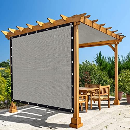 Amagenix 90% Shade Fabric 10'X 12' Gray Sun Shade Cloth with Grommets for Pergola Replacement Shade Cover Canopy, Heavy Duty, Cable Zip Ties Included (We Customized)