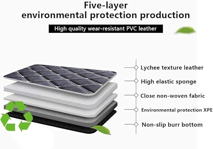 Custom Fit Car Floor Mats - Full Coverage Automotive Leather Floor Liners for Most Vehicles by MingyunSM (Purple & Beige)
