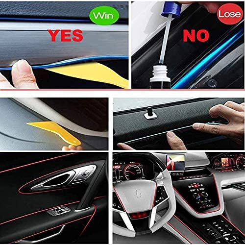MaxLax Purple EL Wire Car Interior LED Kit - 16.4ft Flexible neon-Style Wire with 12V Fused Power Supply. Features 6mm Reinforced Edge for Easy auto Installation