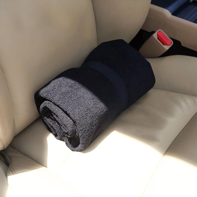 Car Seat Covers 2pcs Black Waterproof Towel Car Seat Cover Universal Fit for Most Trucks SUV Fitness Athletes Pets Gym and Water Sport