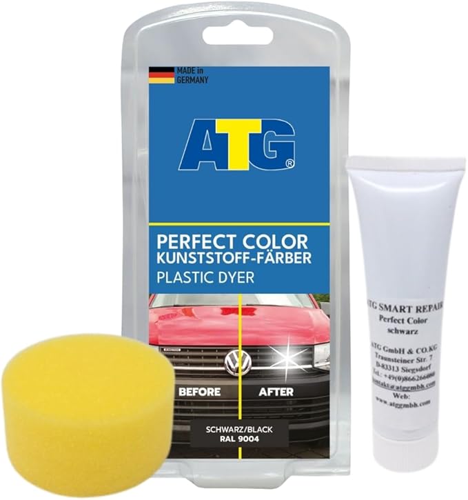 ATG Perfect Color Plastic Dye | Trim Shine | Plastic Repair | Car Shine | Car Black Plastic Restorer | Rubber Paint | Bumper Restorer | Plastic Dye | Black Trim Restorer