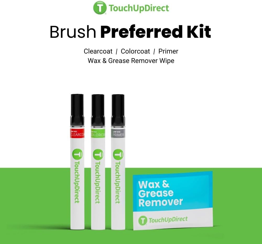 TouchUpDirect 3T3 Ruby Flare Pearl Compatible with Toyota Exact Match Touch Up Paint Brush - Preferred Kit
