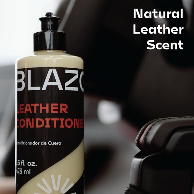 BLAZON Leather & Interior Cleaner + Leather Conditioner COMBO- All-in-one Kit- full car interior cleaner and revitalizing leather conditioner- Auto, Home, Office, Apparel & more