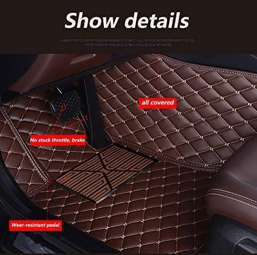 Custom Floor Mats for Cars，Luxury Full Coverage All Weather Car Floor Mats，Leather Car Mat Set ， Floor Mats for 99% of Cars, Trucks & SUVs (Pink)