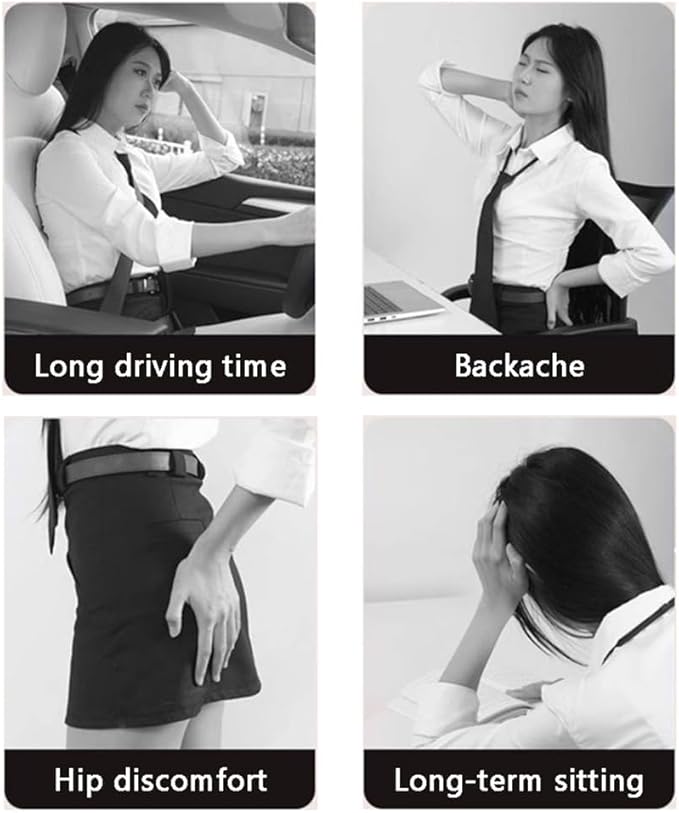 Car Seat Chair Back Cushion for Tesla Model 3 EV Sedan 2025, Wooden Beads Ventilate Mesh Lumbar Brace Strong Durable Relieve Fatigue Summer Interior Accessories,A-Waist Cushion