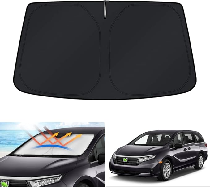KUST Windshield Sun Shade for 2018-2025 2026 Honda Odyssey Accessories LX,EX,EX-L,Touring,Elite Minivan Window Sunshade Sun Visor Protector Foldable Blocks UV Rays Keep Your Car Cooler