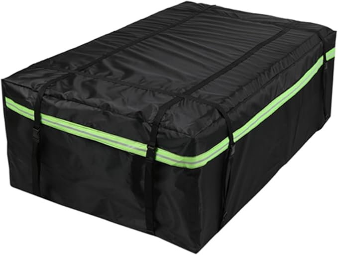 Car Roof Bag 425L/486L, Rooftop top Cargo Carrier Bag with Night Reflective Strip Universal Luggage Bag Storage Cube Bag for Travel Camping (L) (M)