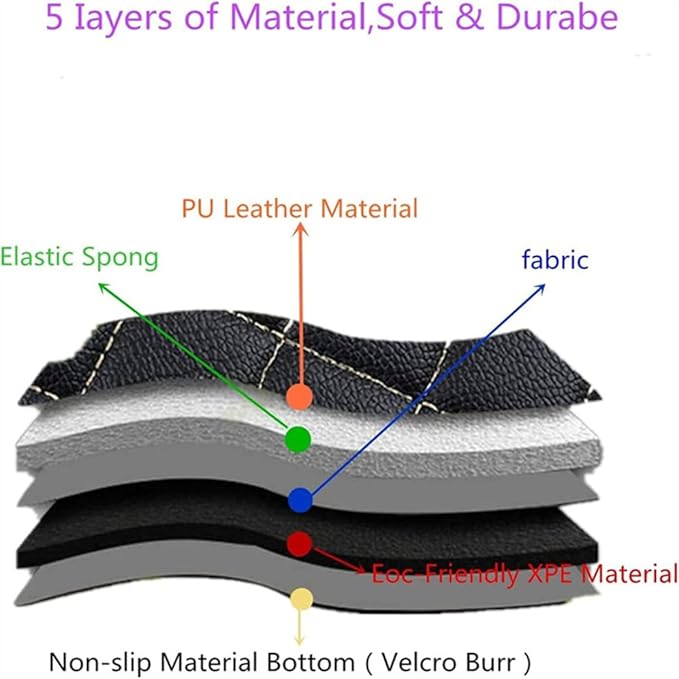 Custom Car Mats All Weather Fit Automotive Floor Mats PU Leather Protector Mat for Most Sedan, SUV, Truck Floor Mats (Red+Black Strip Shape)
