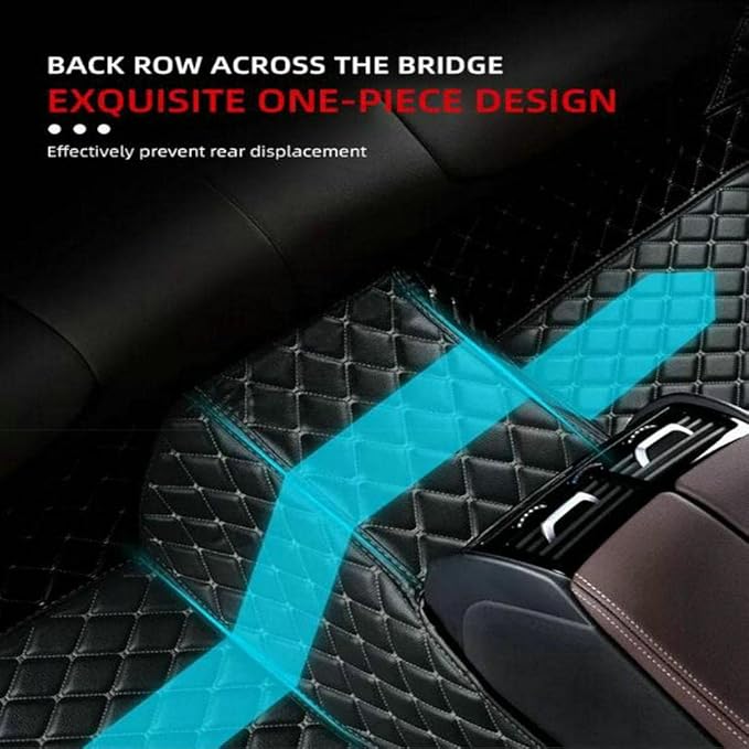 TREGOO All Weather Car Mats Custom Fit Non Slip Floor Mats for 1998-2025 Cars Personalized Leather Protection Pads Suitable for Men Women (Brown)