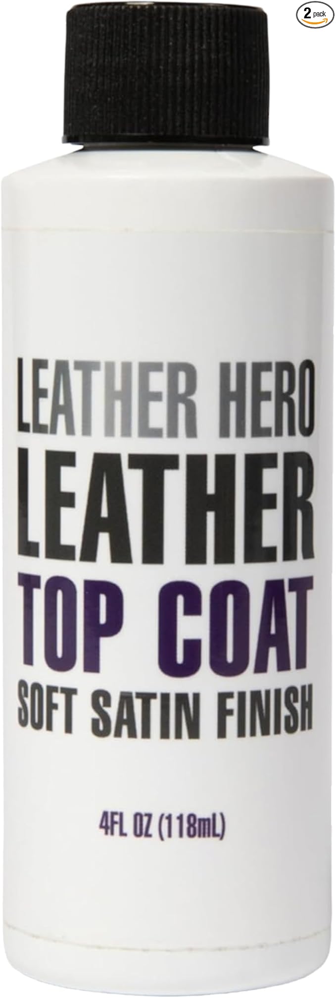 Leather Hero Top Coat – Leather Sealant & Protective Finish for Dye, Paint, Car Seats, Shoes & More – Scratch-Resistant Color Restorer with Applicator – 4oz(Satin Finish)
