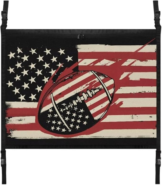 Car Roof Storage Bag Rugby Flag Print Auto Seat Storage Hanging Bag Premium Car Seat Organizer Car Travel Accessories Compatible with Most Cars
